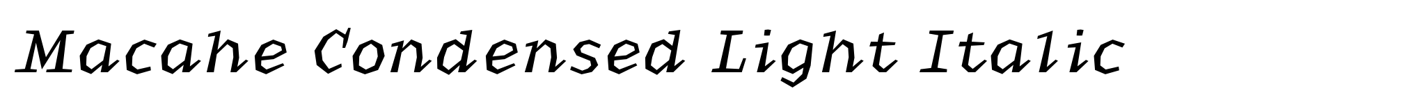 Macahe Condensed Light Italic image